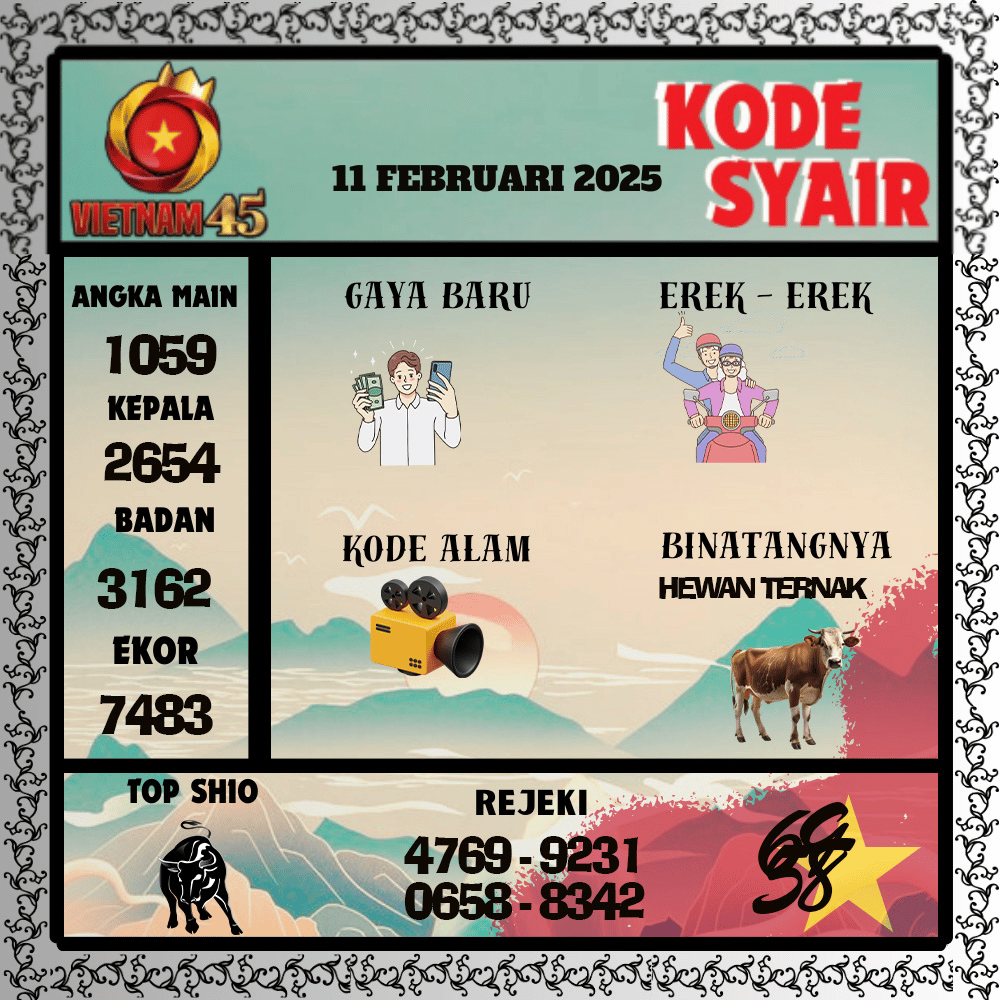 Kode Syair Vietnam45 Pools - Februari Pools
