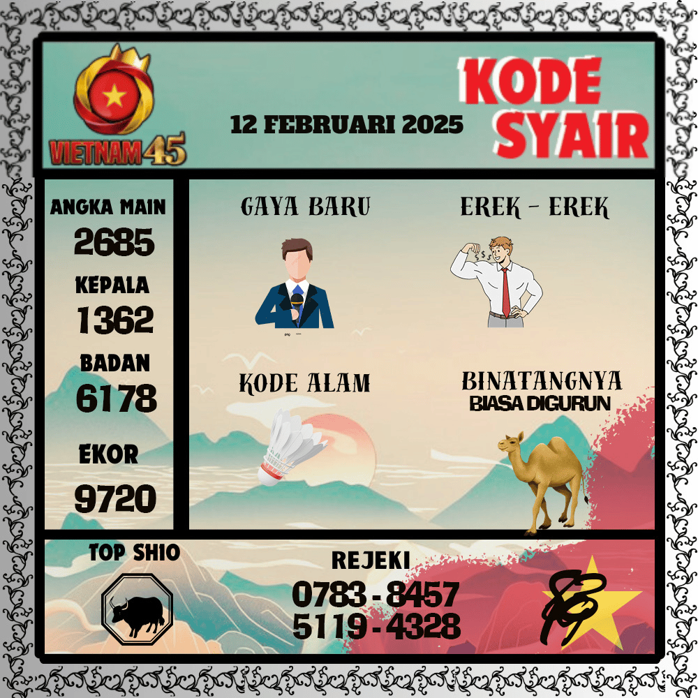 Kode Syair Vietnam45 Pools - Februari Pools
