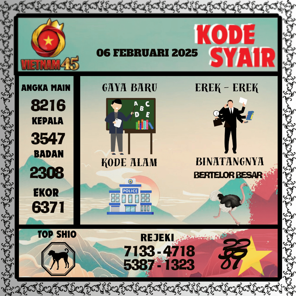 Kode Syair Vietnam45 Pools - Februari Pools
