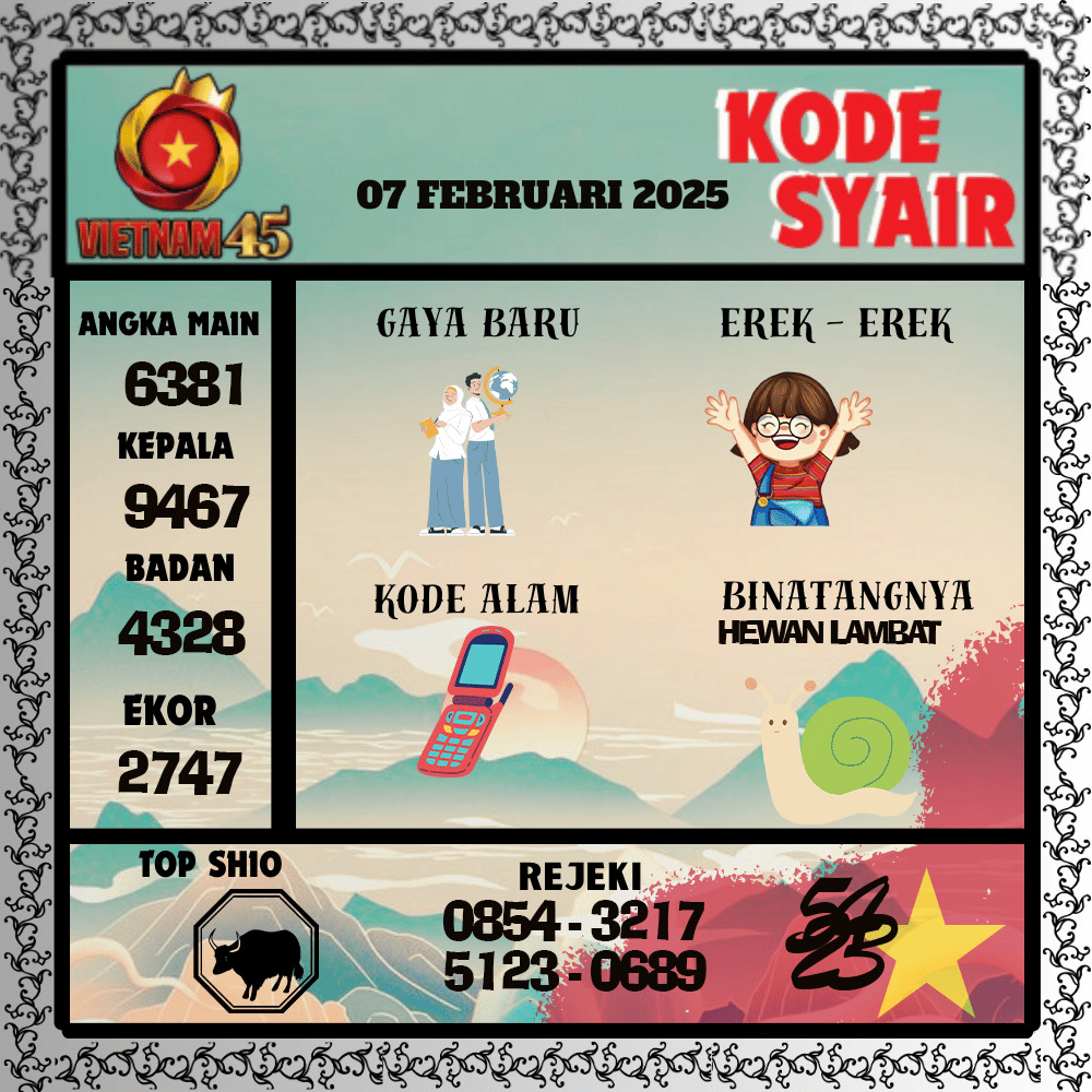 Kode Syair Vietnam45 Pools - Februari Pools
