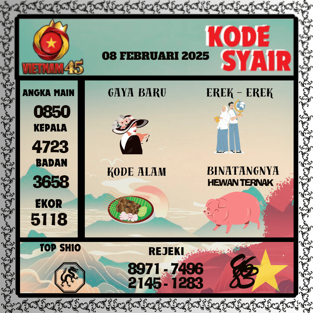 Kode Syair Vietnam45 Pools - Februari Pools
