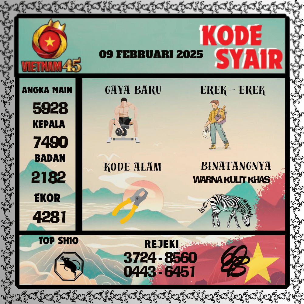 Kode Syair Vietnam45 Pools - Februari Pools
