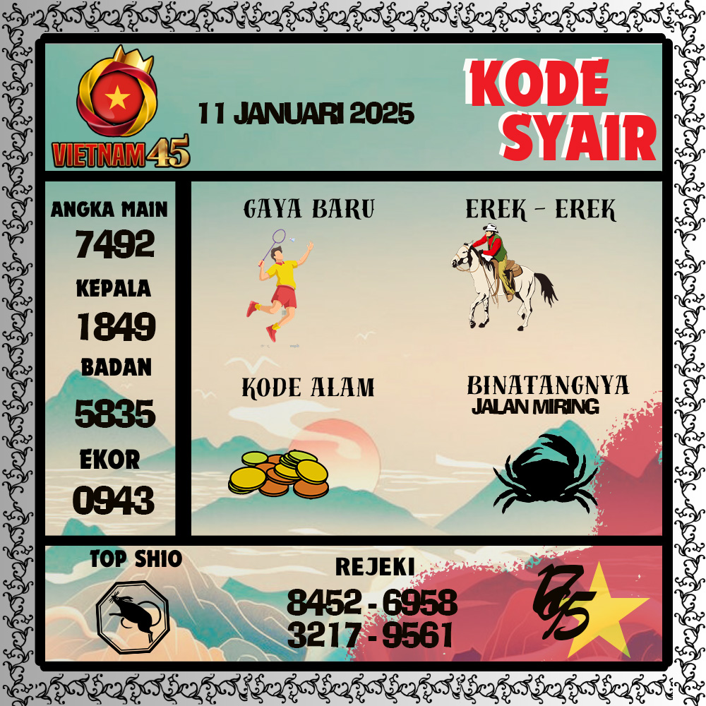 Kode Syair Vietnam45 Pools - Januari Pools
