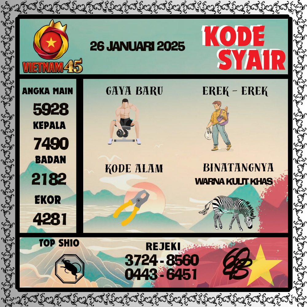 Kode Syair Vietnam45 Pools - Januari Pools
