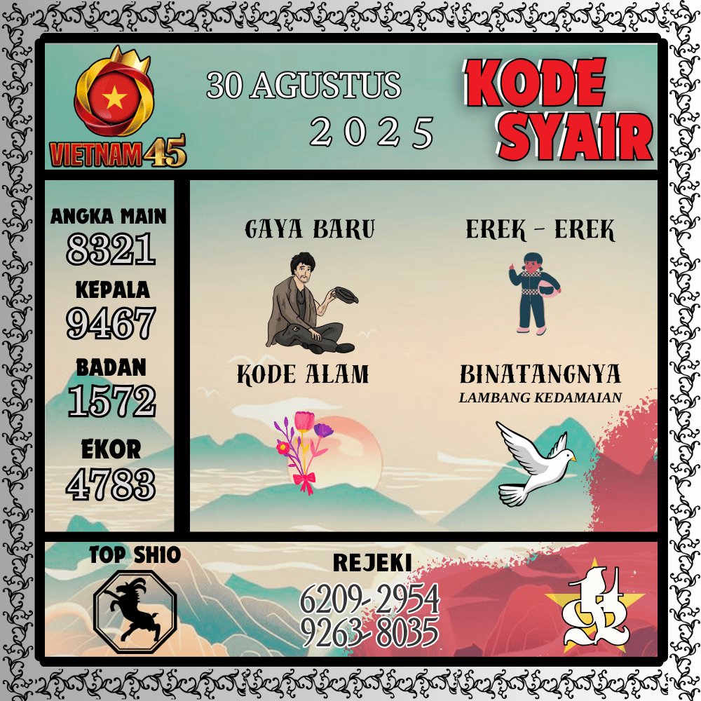 Kode Syair Vietnam Pools - Agustus Pools