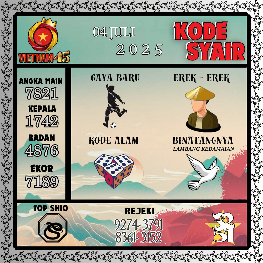 Kode Syair Vietnam Pools - Juli Pools