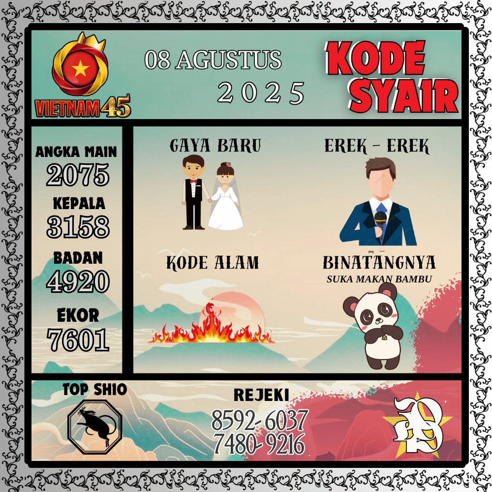Kode Syair Vietnam Pools - Agustus Pools