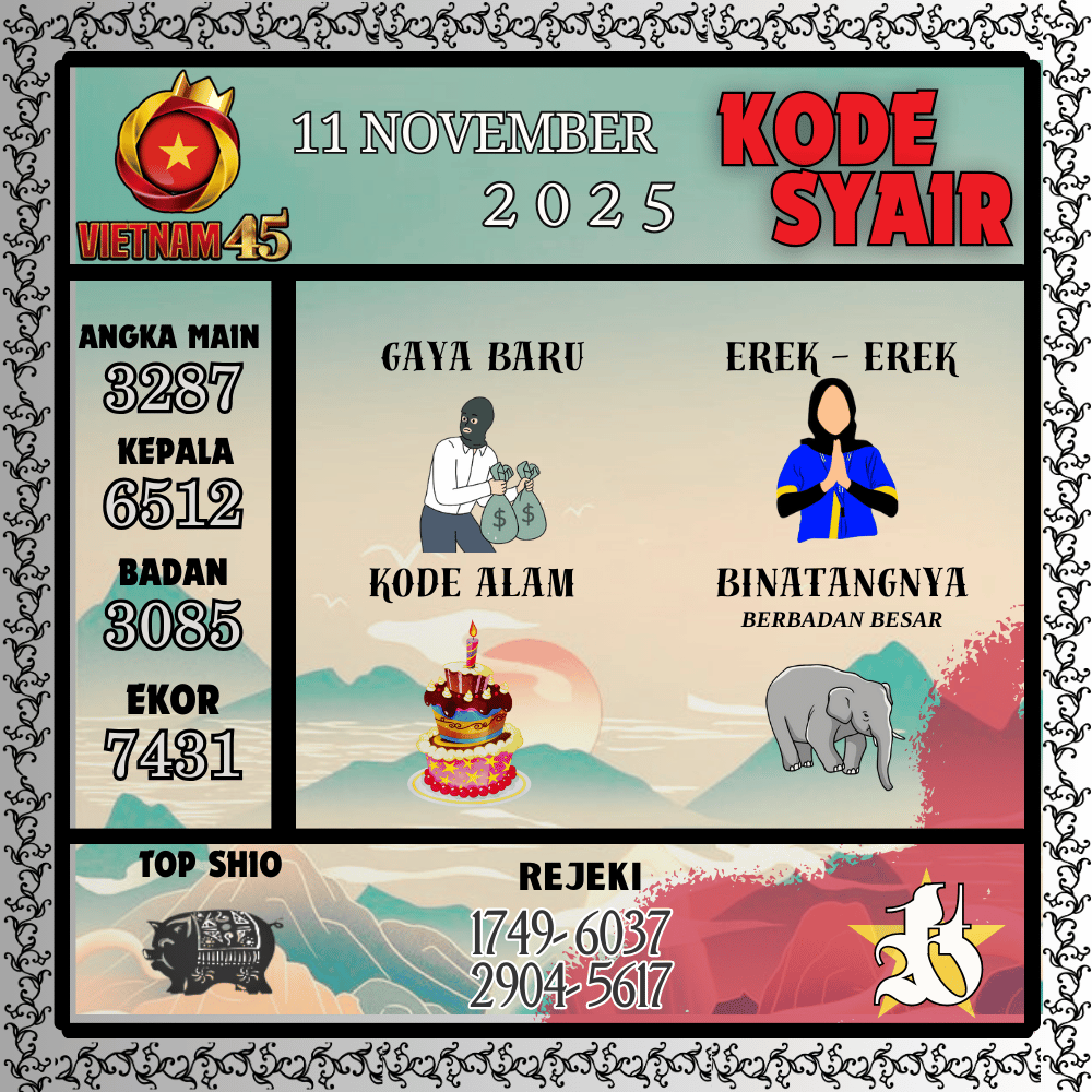 Kode Syair Vietnam Pools - November Pools