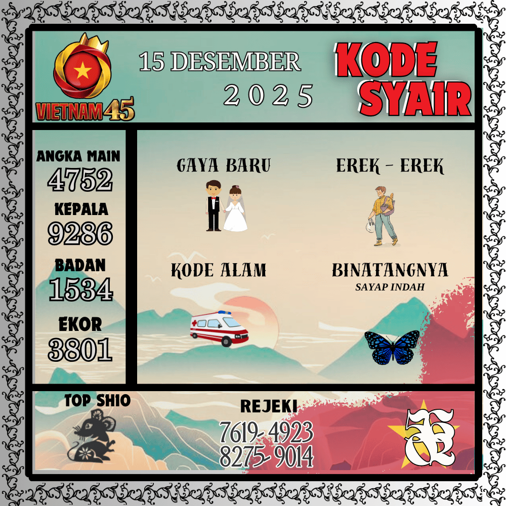 Kode Syair Vietnam Pools - Desember Pools