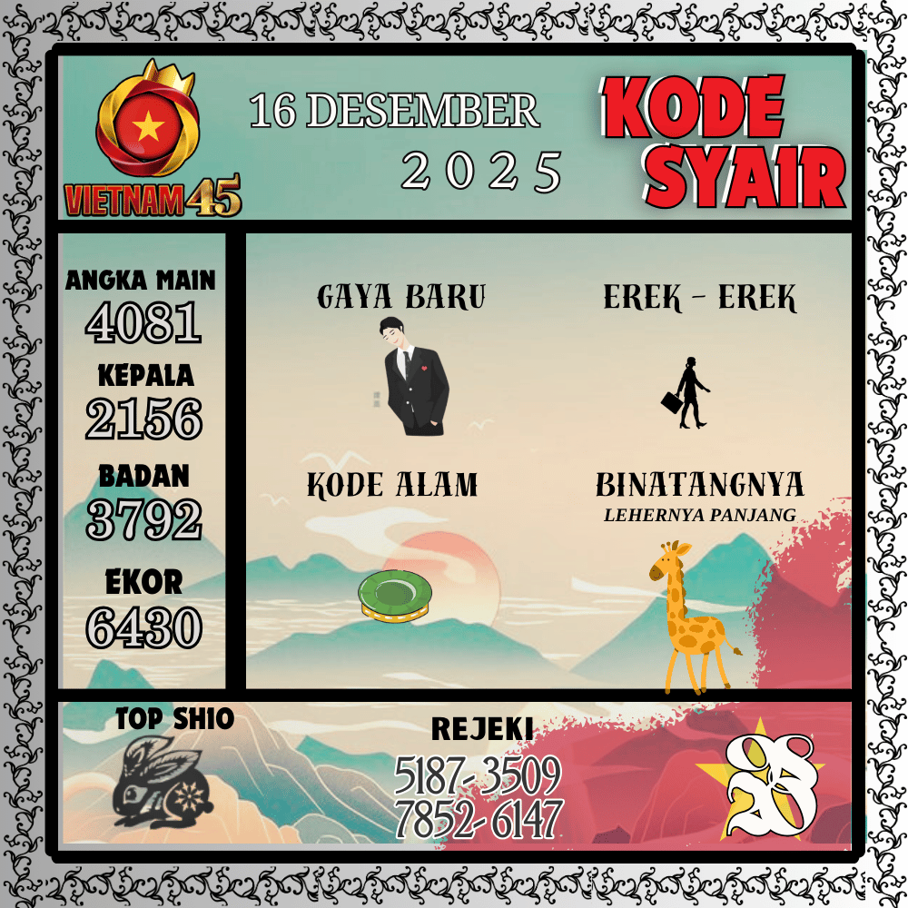 Kode Syair Vietnam Pools - Desember Pools