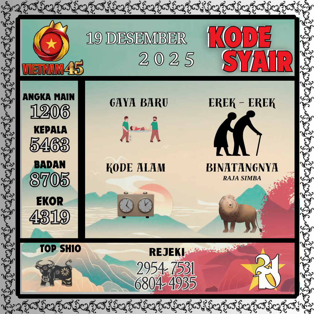 Kode Syair Vietnam Pools - Desember Pools