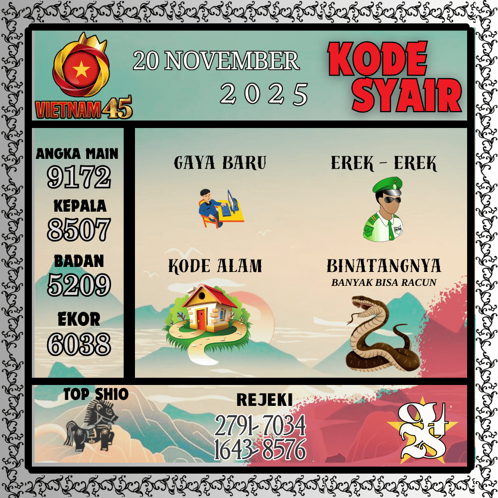 Kode Syair Vietnam Pools - November Pools