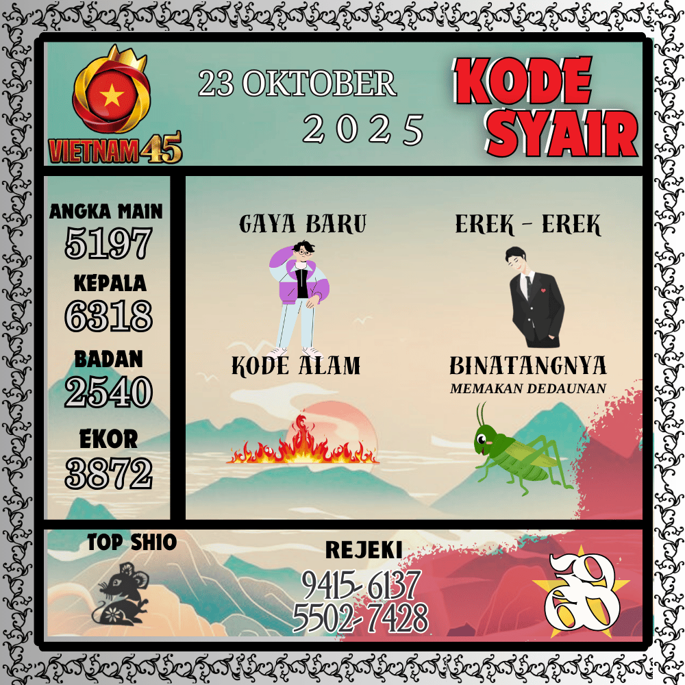 Kode Syair Vietnam Pools - Oktober Pools