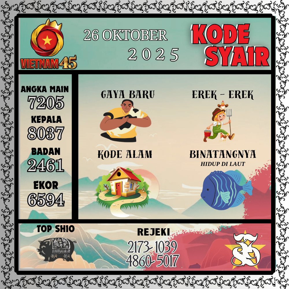 Kode Syair Vietnam Pools - Oktober Pools