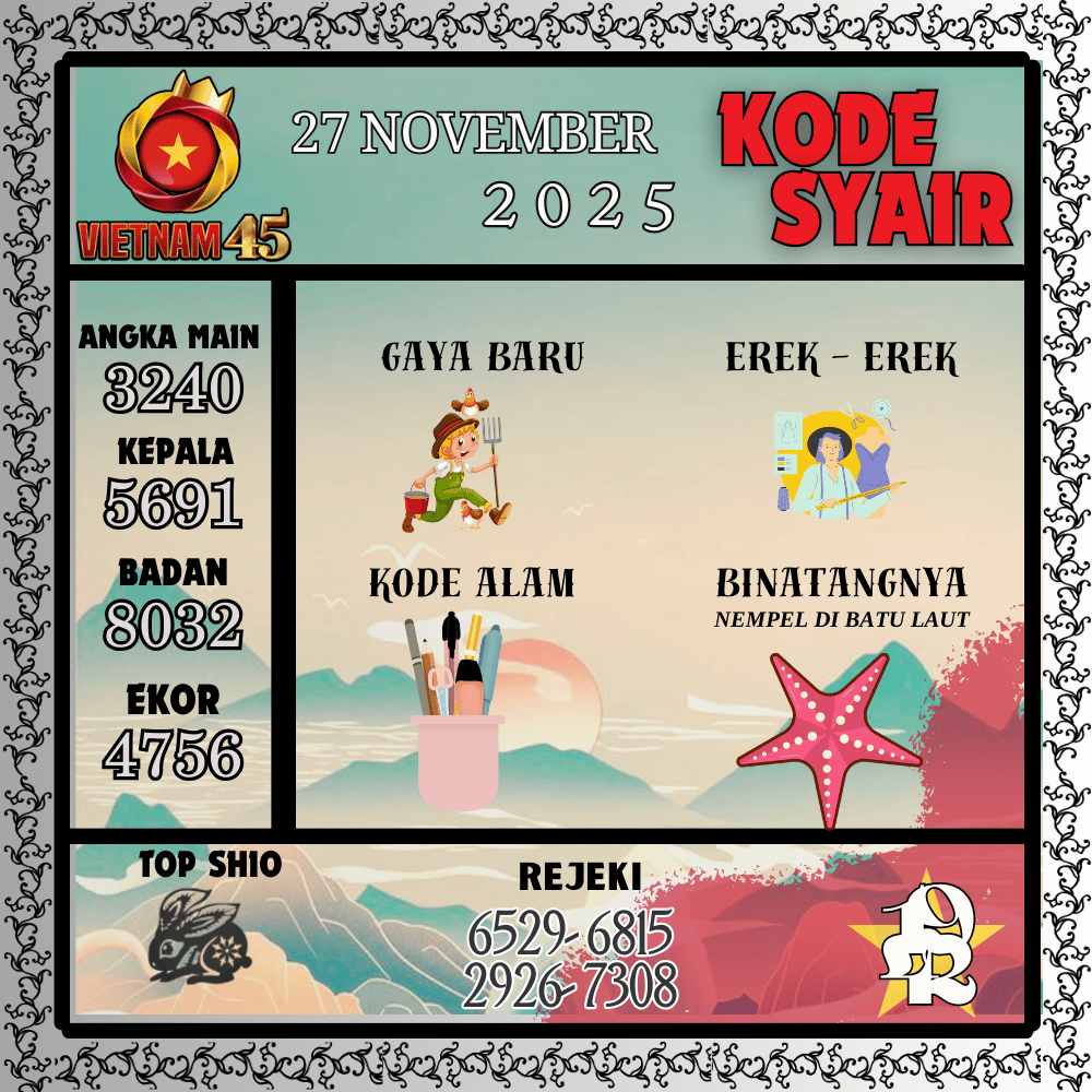 Kode Syair Vietnam Pools - November Pools