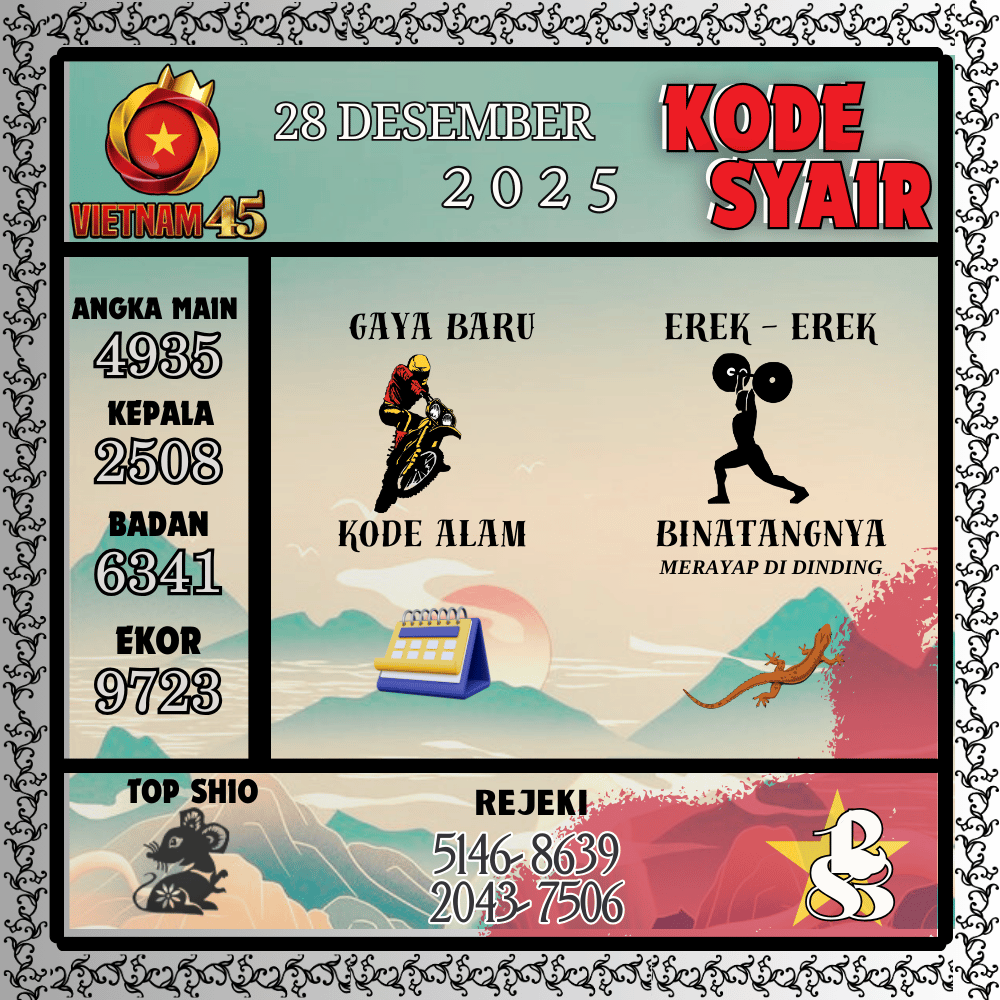 Kode Syair Vietnam Pools - Desember Pools