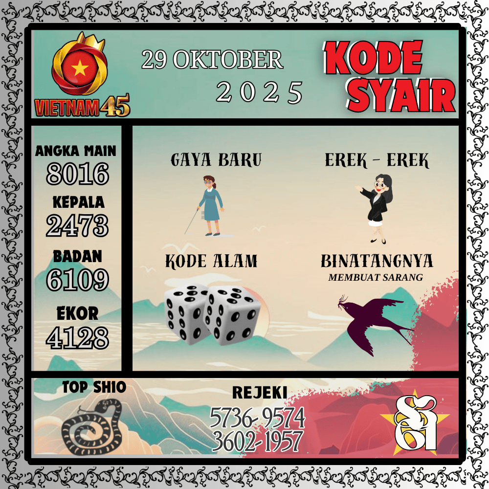 Kode Syair Vietnam Pools - Oktober Pools