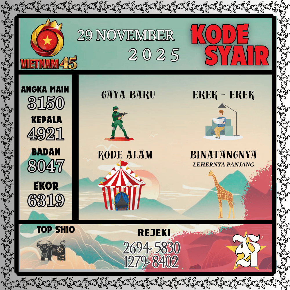 Kode Syair Vietnam Pools - November Pools