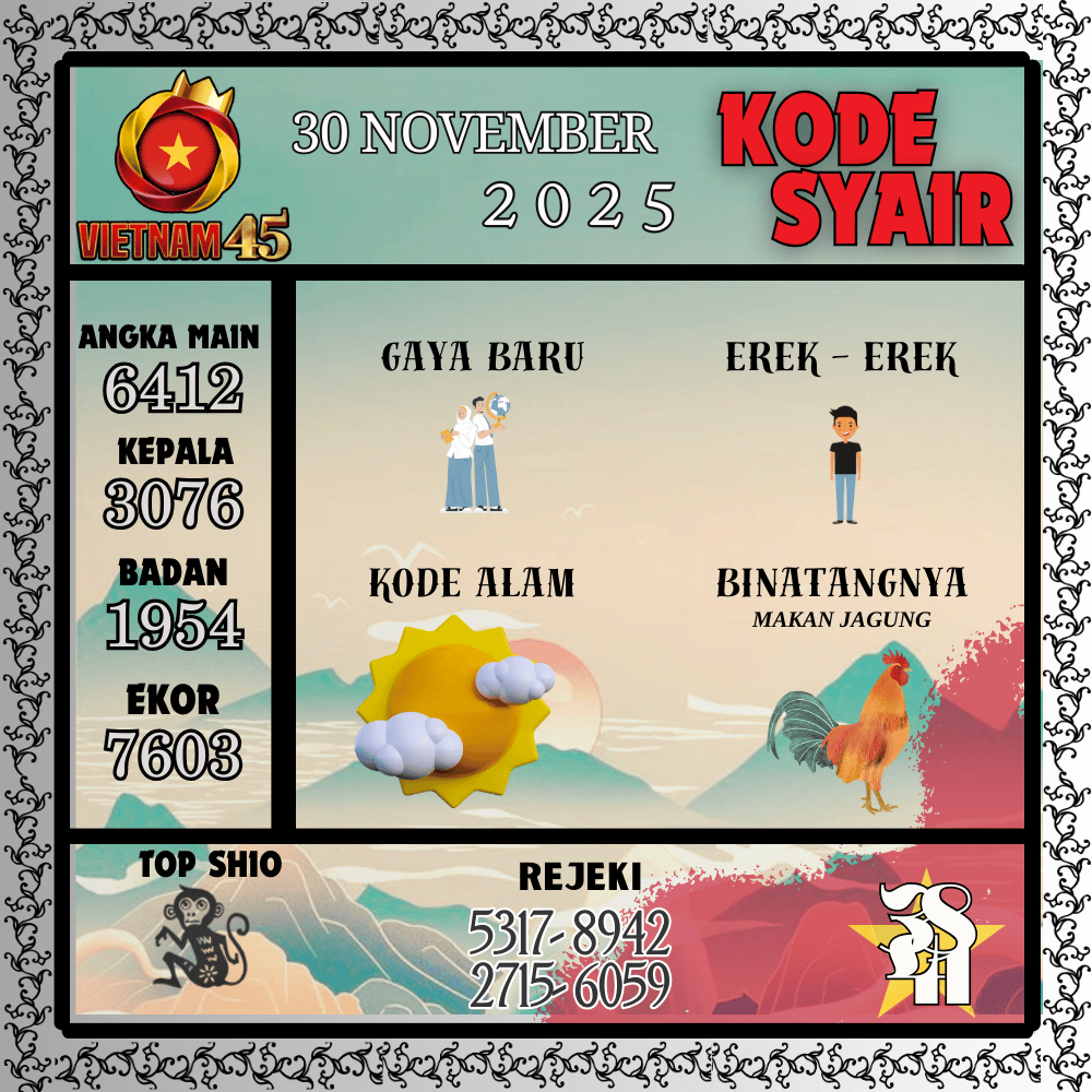 Kode Syair Vietnam Pools - November Pools