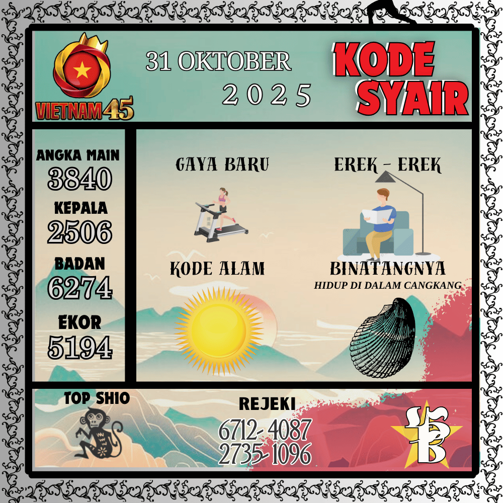 Kode Syair Vietnam Pools - Oktober Pools