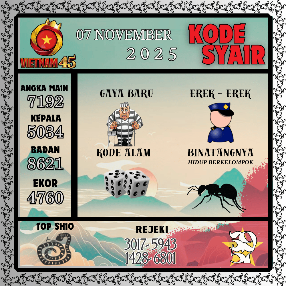 Kode Syair Vietnam Pools - November Pools