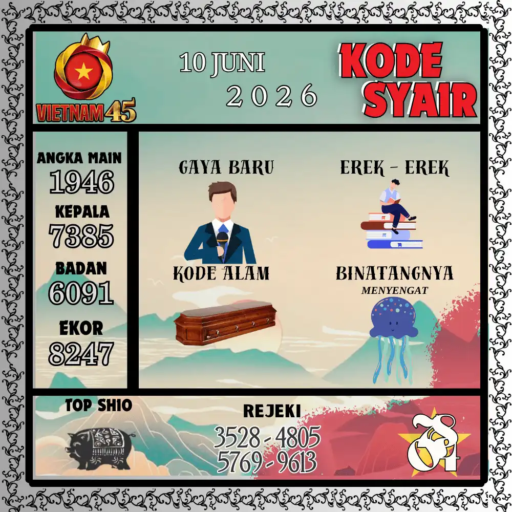 Kode Syair Vietnam45  Pools - Juni 2026
