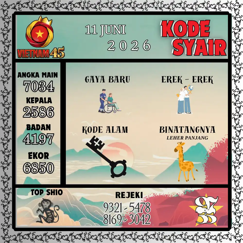 Kode Syair Vietnam45  Pools - Juni 2026
