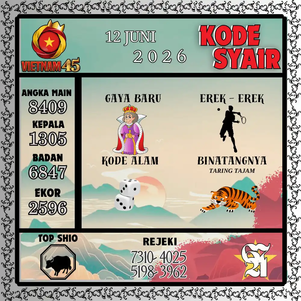Kode Syair Vietnam45  Pools - Juni 2026
