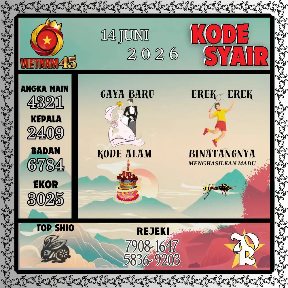 Kode Syair Vietnam45  Pools - Juni 2026
