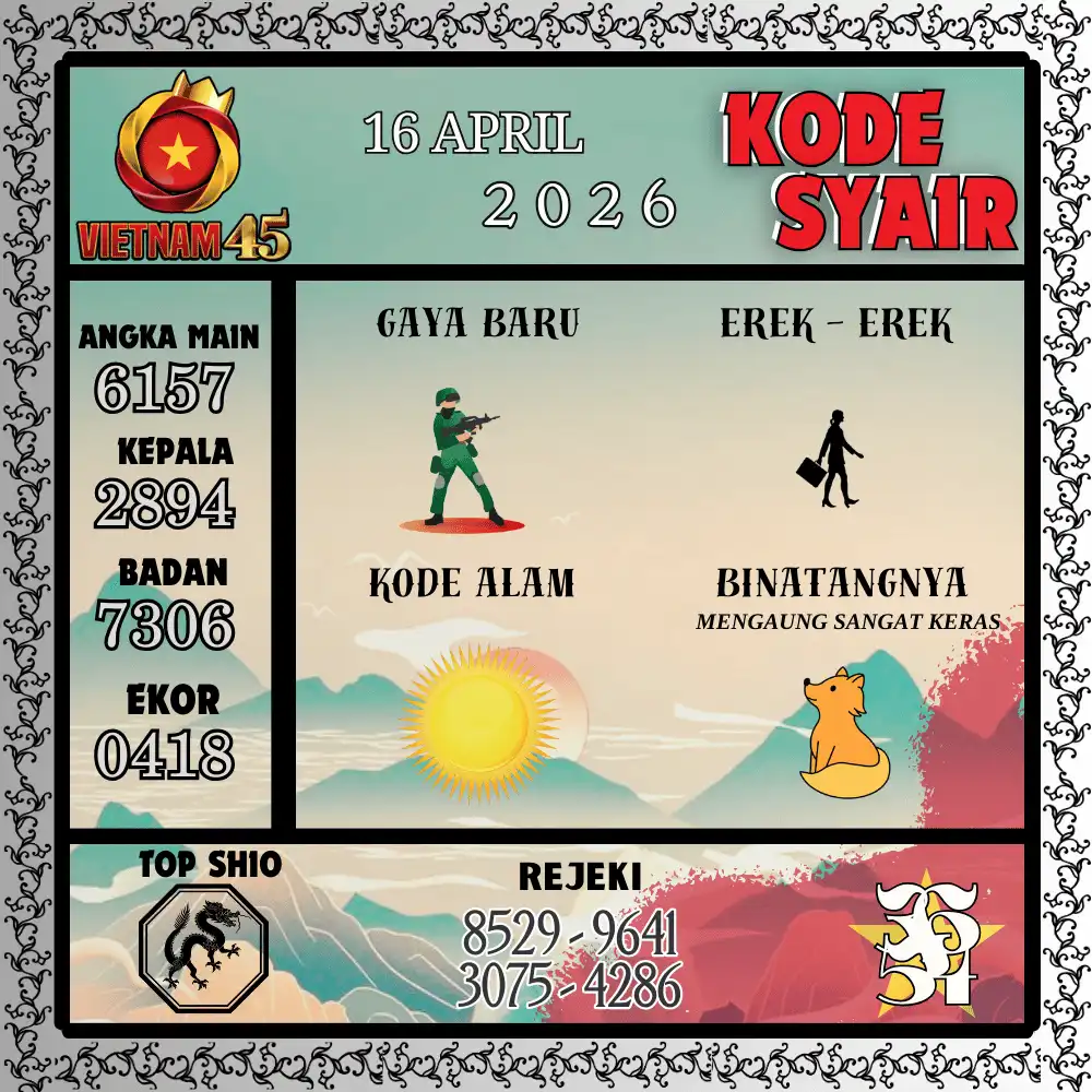 Kode Syair Vietnam45  Pools - April 2026
