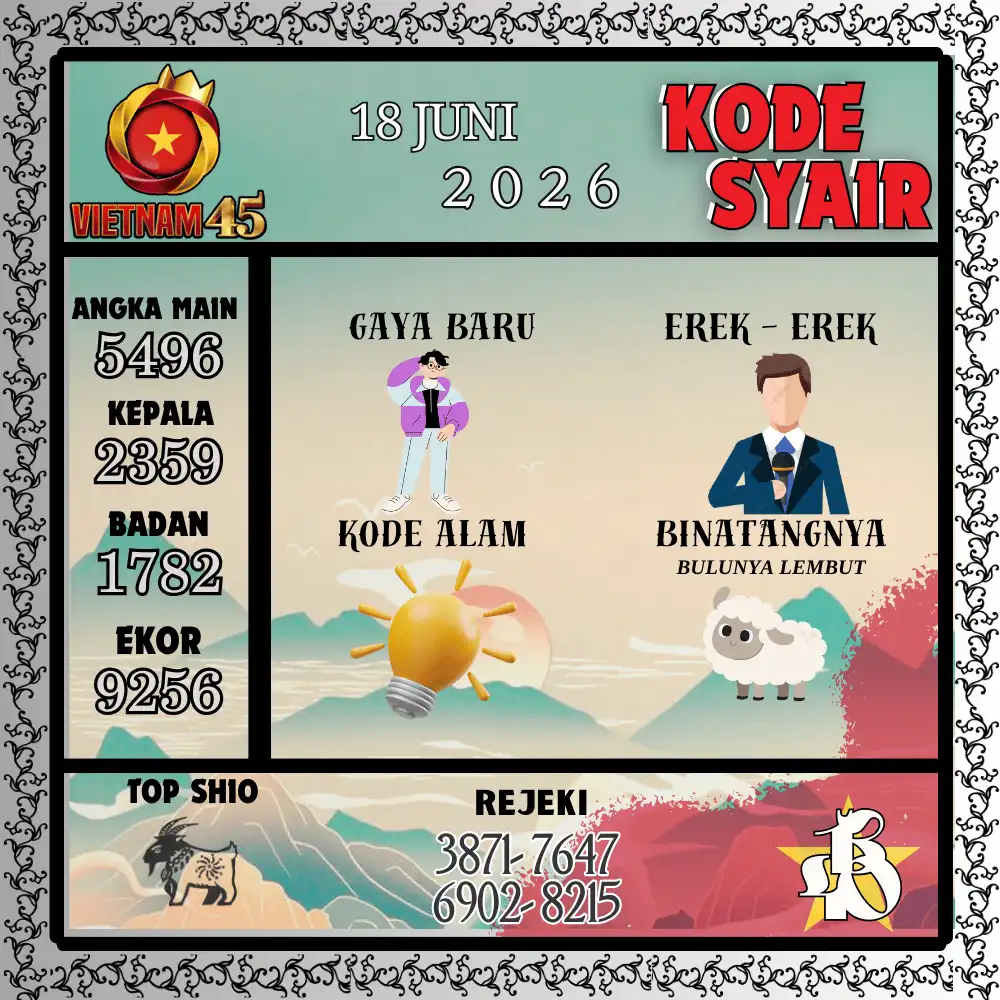 Kode Syair Vietnam45  Pools - Juni 2026
