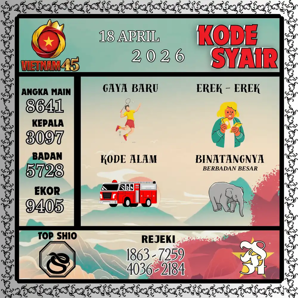 Kode Syair Vietnam45  Pools - April 2026
