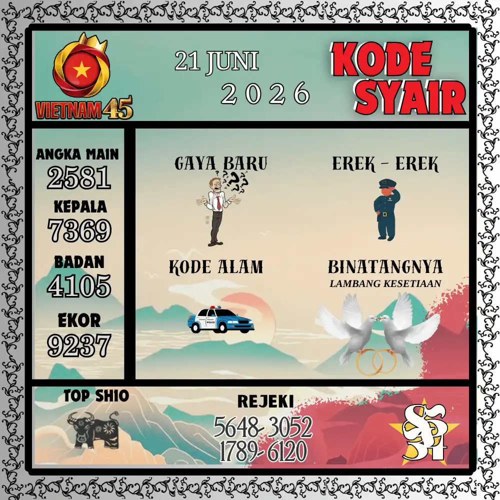 Kode Syair Vietnam45  Pools - Juni 2026
