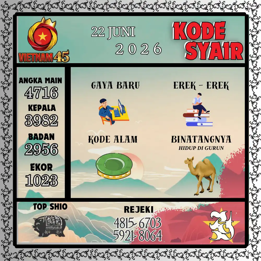 Kode Syair Vietnam45  Pools - Juni 2026
