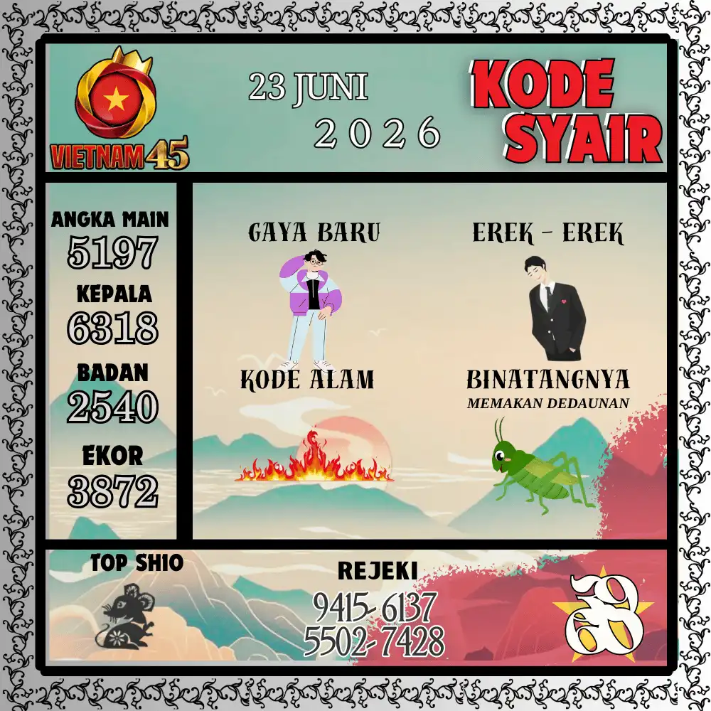 Kode Syair Vietnam45  Pools - Juni 2026
