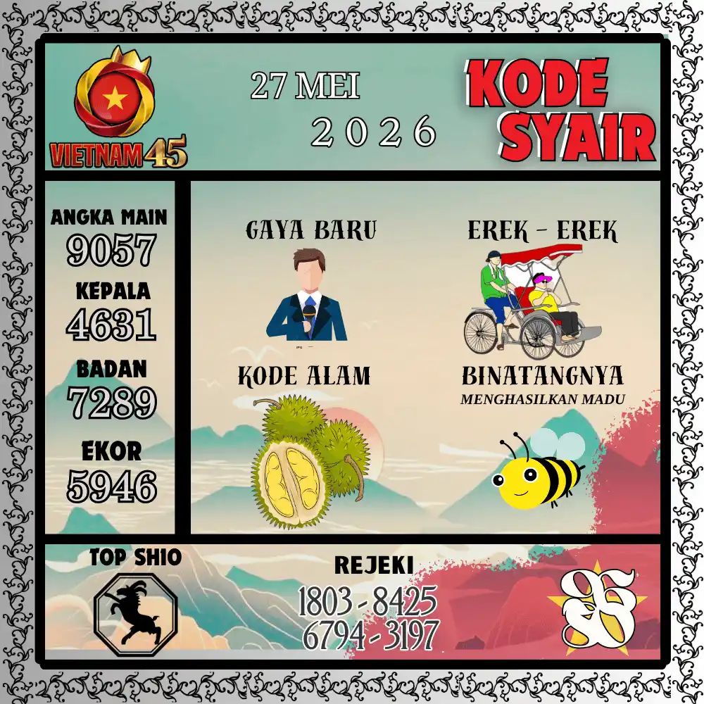 Kode Syair Vietnam45  Pools - Mei 2026
