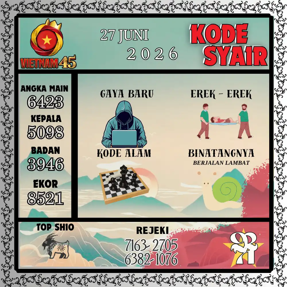 Kode Syair Vietnam45  Pools - Juni 2026

