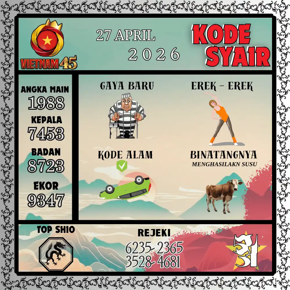 Kode Syair Vietnam45  Pools - April 2026

