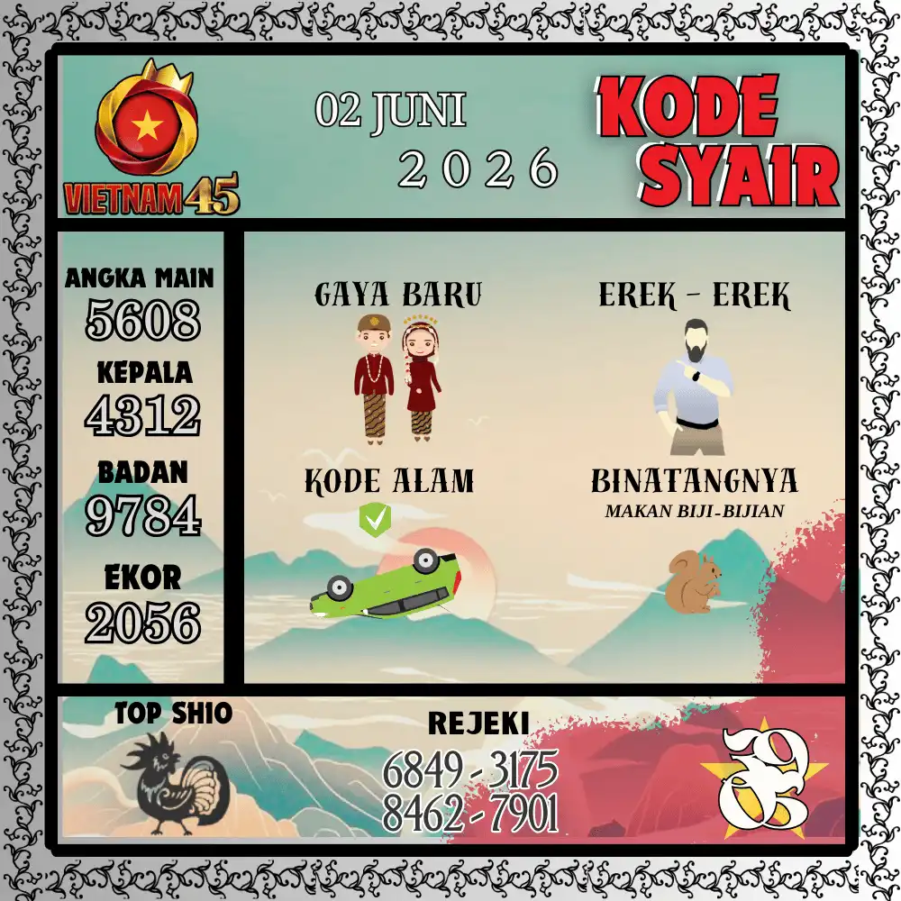 Kode Syair Vietnam45  Pools - Juni 2026
