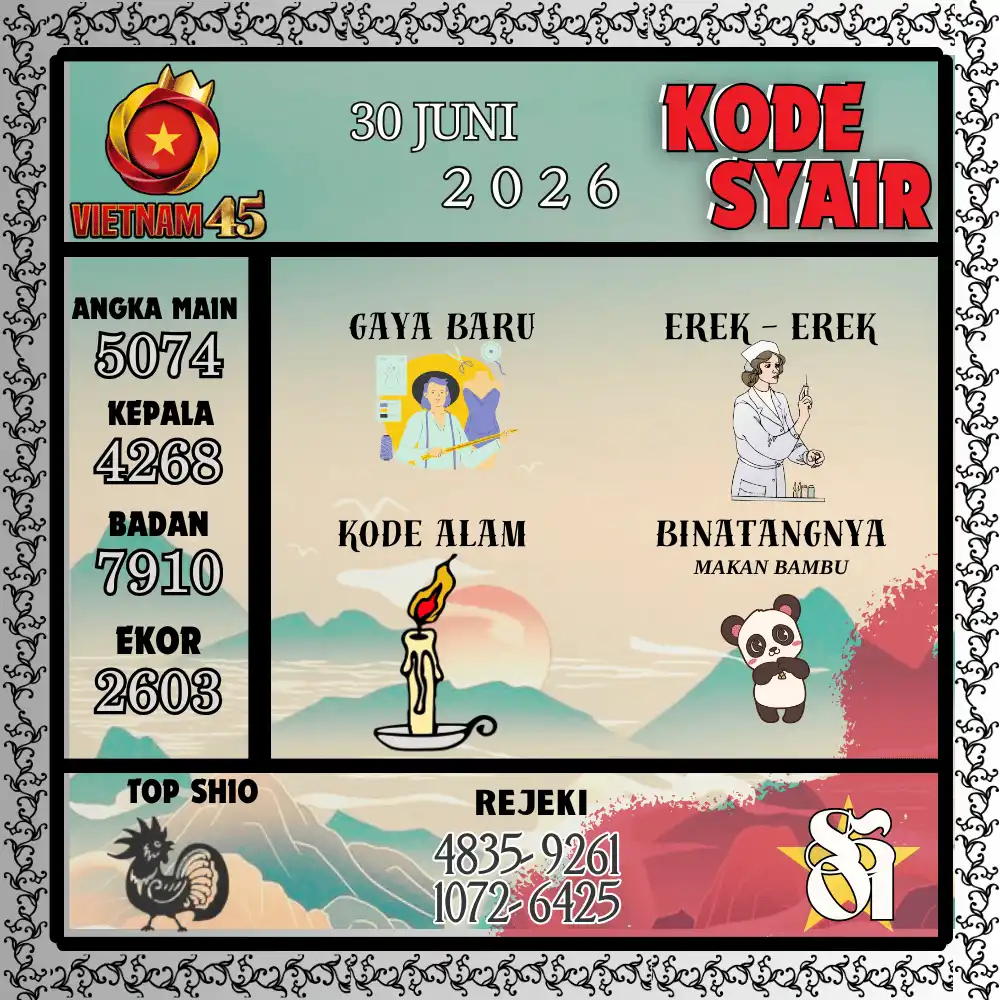 Kode Syair Vietnam45  Pools - Juni 2026
