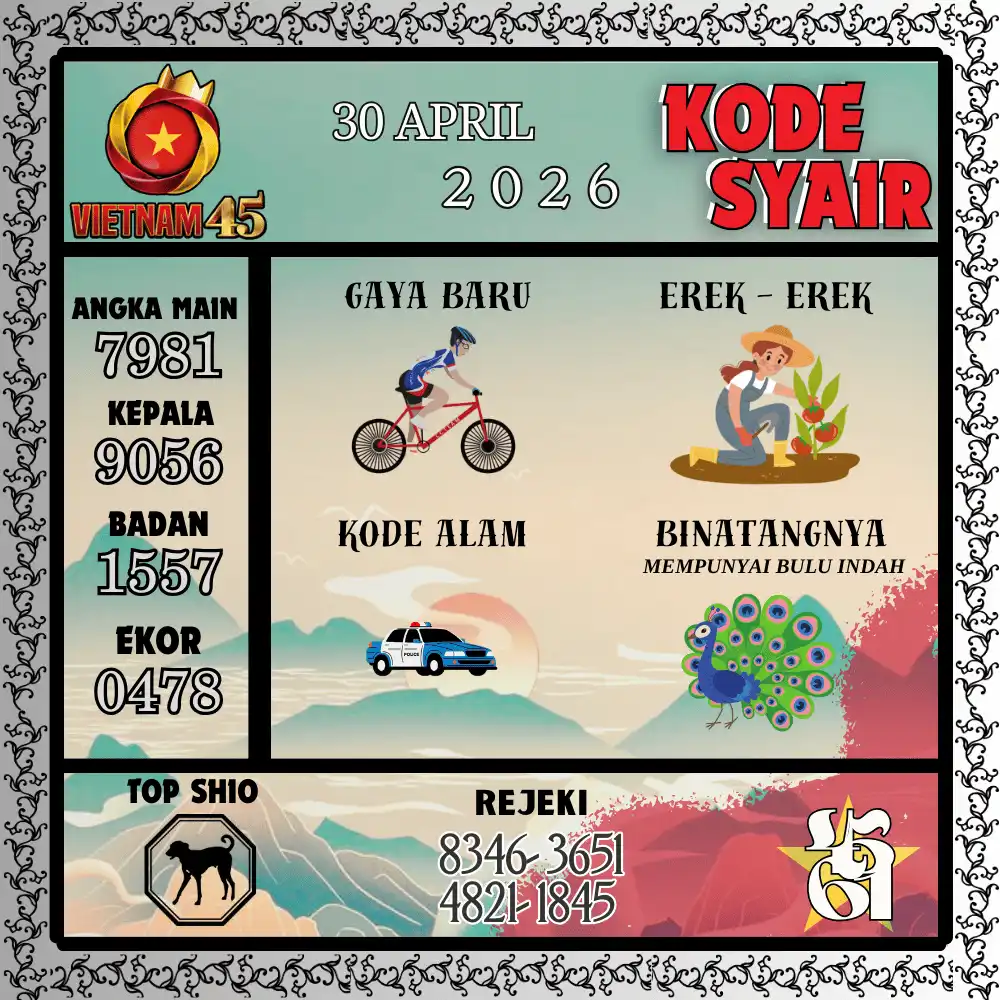 Kode Syair Vietnam45  Pools - April 2026
