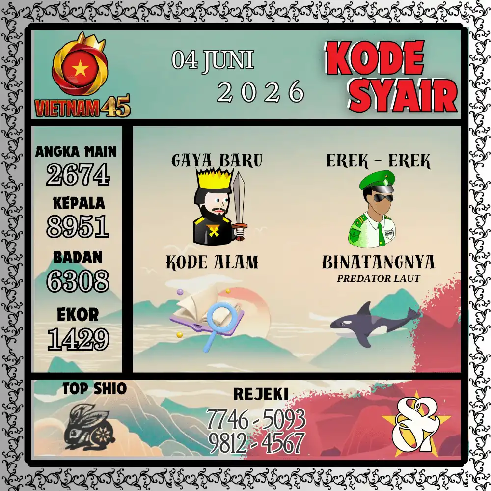 Kode Syair Vietnam45  Pools - Juni 2026
