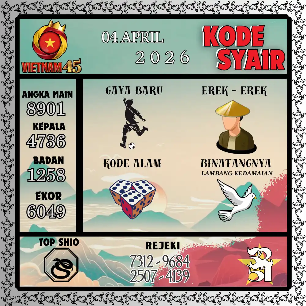 Kode Syair Vietnam45  Pools - April 2026
