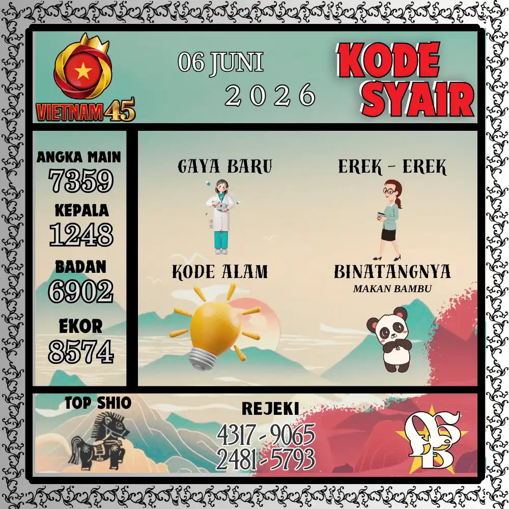 Kode Syair Vietnam45  Pools - Juni 2026
