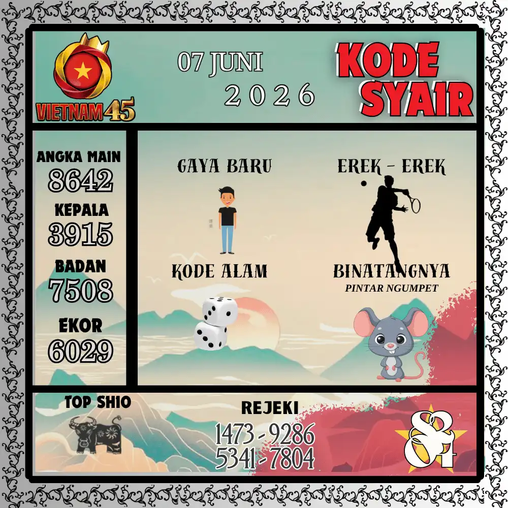 Kode Syair Vietnam45  Pools - Juni 2026
