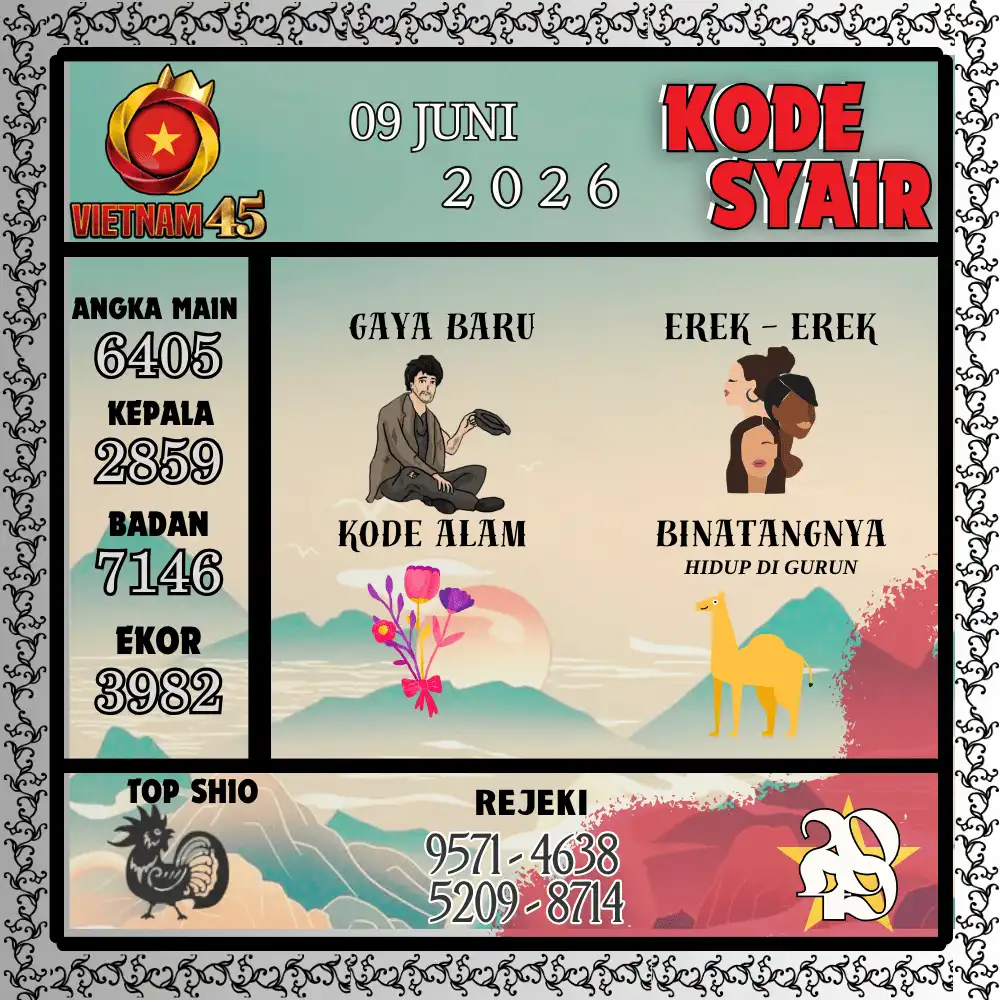 Kode Syair Vietnam45  Pools - Juni 2026
