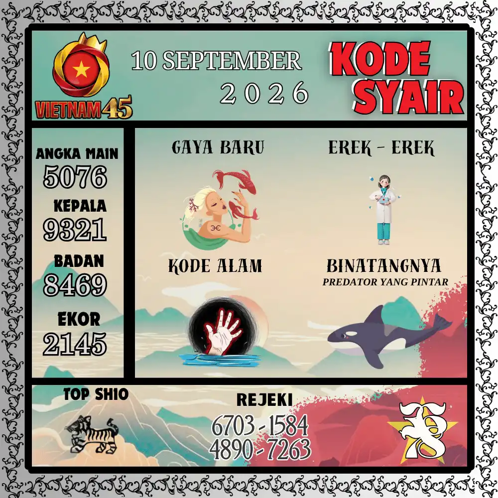 Kode Syair Vietnam45  Pools - September 2026
