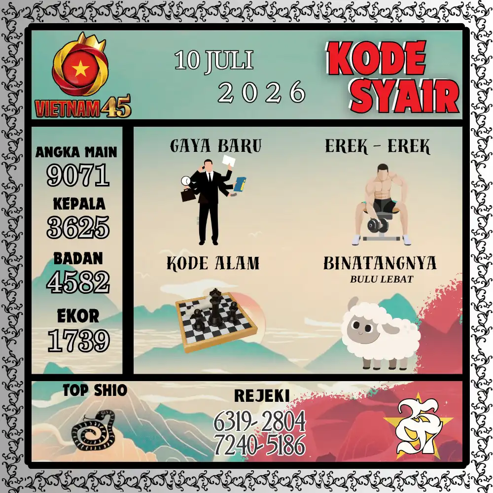 Kode Syair Vietnam45  Pools - Juli 2026

