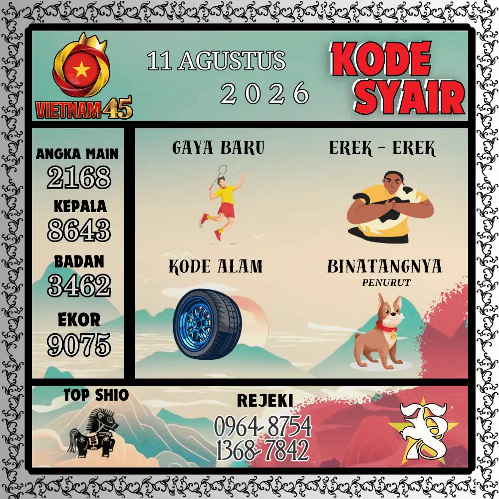 Kode Syair Vietnam45  Pools - Agustus 2026
