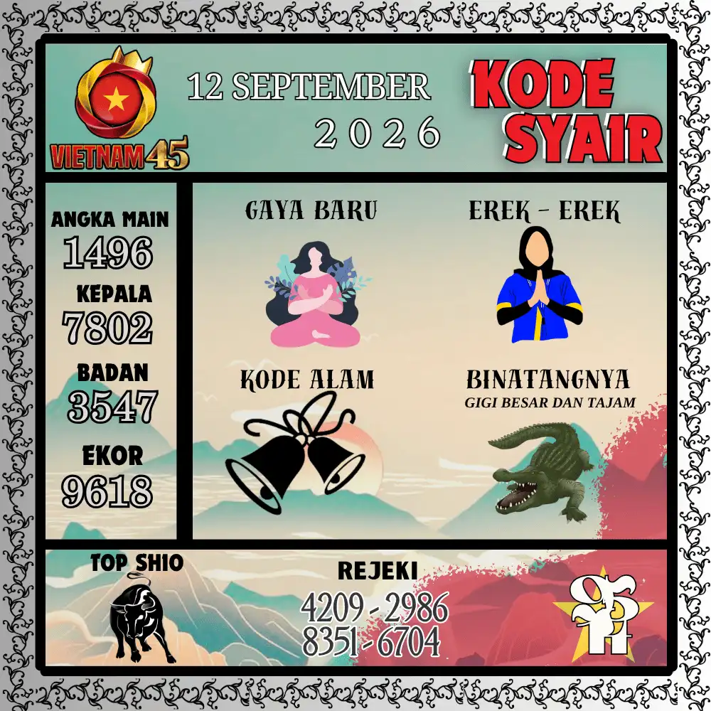 Kode Syair Vietnam45  Pools - September 2026
